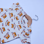 WHITE SOTER PRINT HALF BODY ROMPER