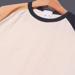 Load image into Gallery viewer, CREAM PLAIN BROWN &amp; BLUE SLEEVES FULL SLEEVES T-SHIRT
