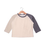 CREAM PLAIN LIGHT & GREY SLEEVES FULL SLEEVES T-SHIRT