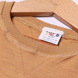 BROWN PLAIN RIBBED ROUND NECK FULL SLEEVES T-SHIRT