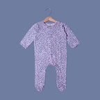 PINK CHEETAH PRINT COTTON JERSY FABRIC FULL BODY FULL SLEEVES ROMPER