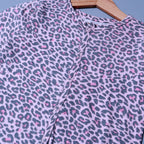 PINK CHEETAH PRINT COTTON JERSY FABRIC FULL BODY FULL SLEEVES ROMPER