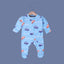 SKY BLUE CAR VROOM PRINT FULL BODY FULL SLEEVES ROMPERS