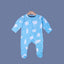 SKY BLUE POLAR BEAR PRINT FULL BODY FULL SLEEVES ROMPERS