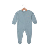 SKY BLUE AEROPLANE & RABBIT PRINTED FULL BODY FULL SLEEVES ROMPERS