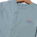 SKY BLUE AEROPLANE & RABBIT PRINTED FULL BODY FULL SLEEVES ROMPERS