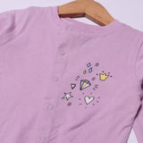 LIGHT PURPLE DIAMOND PRINTED FULL BODY FULL SLEEVES ROMPERS