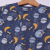 DARK BLUE PLANETS & MOON PRINTED FULL BODY FULL SLEEVES ROMPERS