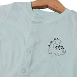 LIGHT GREEN DINO PRINTED FULL BODY FULL SLEEVES ROMPERS