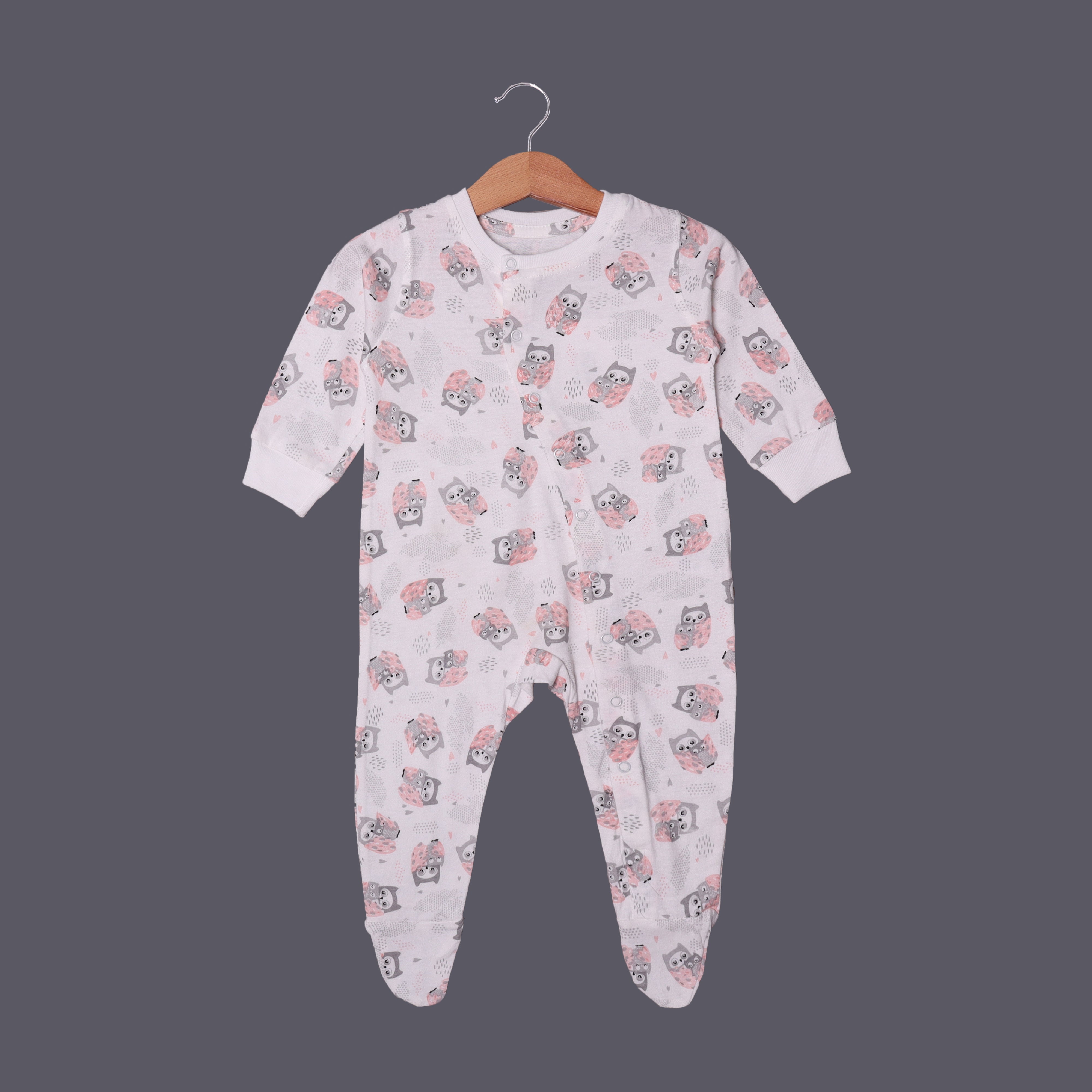 WHITE OWL PRINTED FULL BODY FULL SLEEVES ROMPERS Secondary image