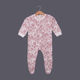WHITE WITH RED FLOWERS FULL BODY FULL SLEEVES ROMPERS
