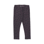 GREY FLOWERS DOUBLE BACK POCKETS HEAVY RIBBED FABRIC PAJAMA FOR GIRLS