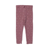 PURPLE FLOWERS PRINTED HEAVY RIBBED FABRIC PAJAMA FOR GIRLS