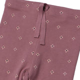 PURPLE FLOWERS PRINTED HEAVY RIBBED FABRIC PAJAMA FOR GIRLS