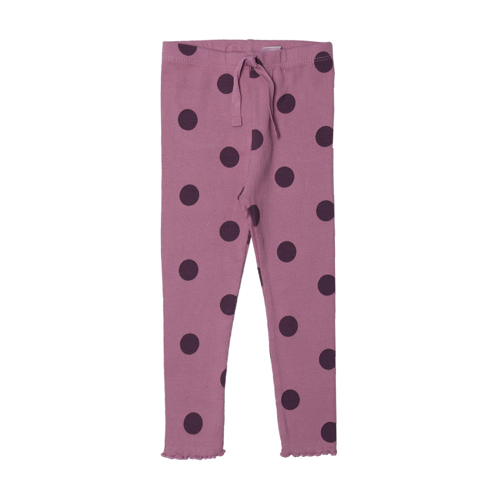 PURPLE BIG POLKA DOTS HEAVY RIBBED FABRIC PAJAMA FOR GIRLS