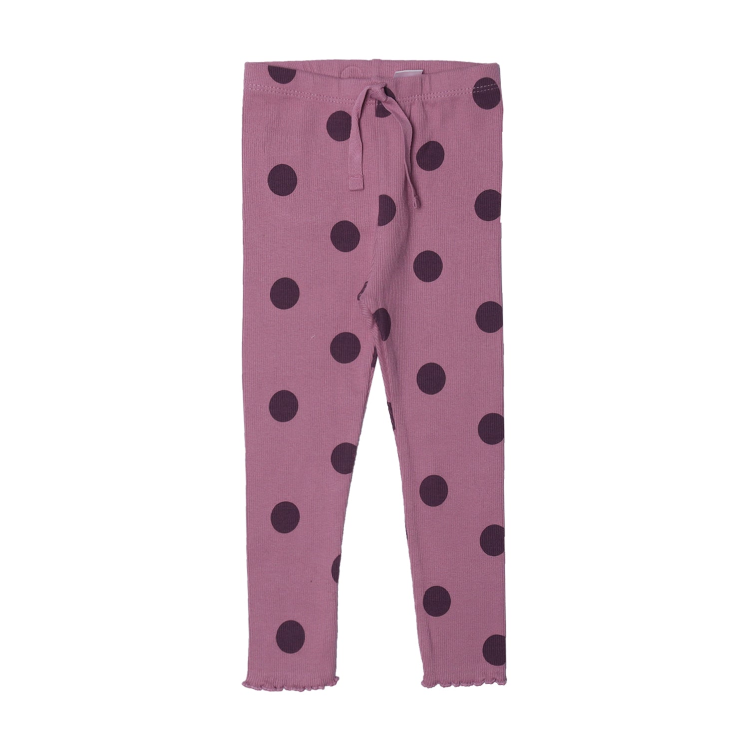 PURPLE BIG POLKA DOTS HEAVY RIBBED FABRIC PAJAMA FOR GIRLS