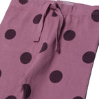 PURPLE BIG POLKA DOTS HEAVY RIBBED FABRIC PAJAMA FOR GIRLS