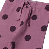 PURPLE BIG POLKA DOTS HEAVY RIBBED FABRIC PAJAMA FOR GIRLS