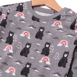 Load image into Gallery viewer, GREY RAINBOW &amp; BEAR PRINTED FULL SLEEVES HALF BODY ROMPER
