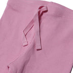 BABY PINK WITH KNOT RIBBED FABRIC PLAIN PAJAMA TROUSER