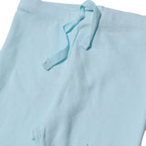 SKY BLUE WITH KNOT RIBBED FABRIC PLAIN PAJAMA TROUSER