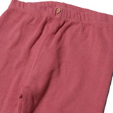 DARK PEACH RIBBED FABRIC PLAIN BACK POCKET PAJAMA