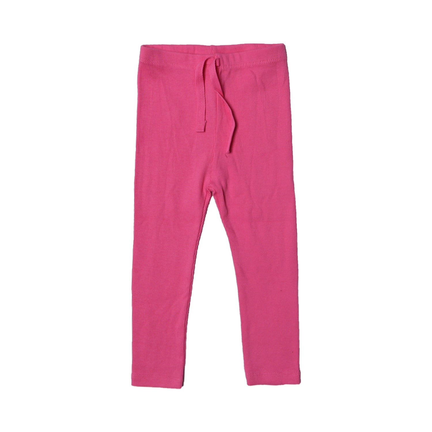 BLUSH PINK WITH KNOT RIBBED FABRIC PLAIN PAJAMA TROUSER Main image