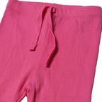 BLUSH PINK WITH KNOT RIBBED FABRIC PLAIN PAJAMA TROUSER