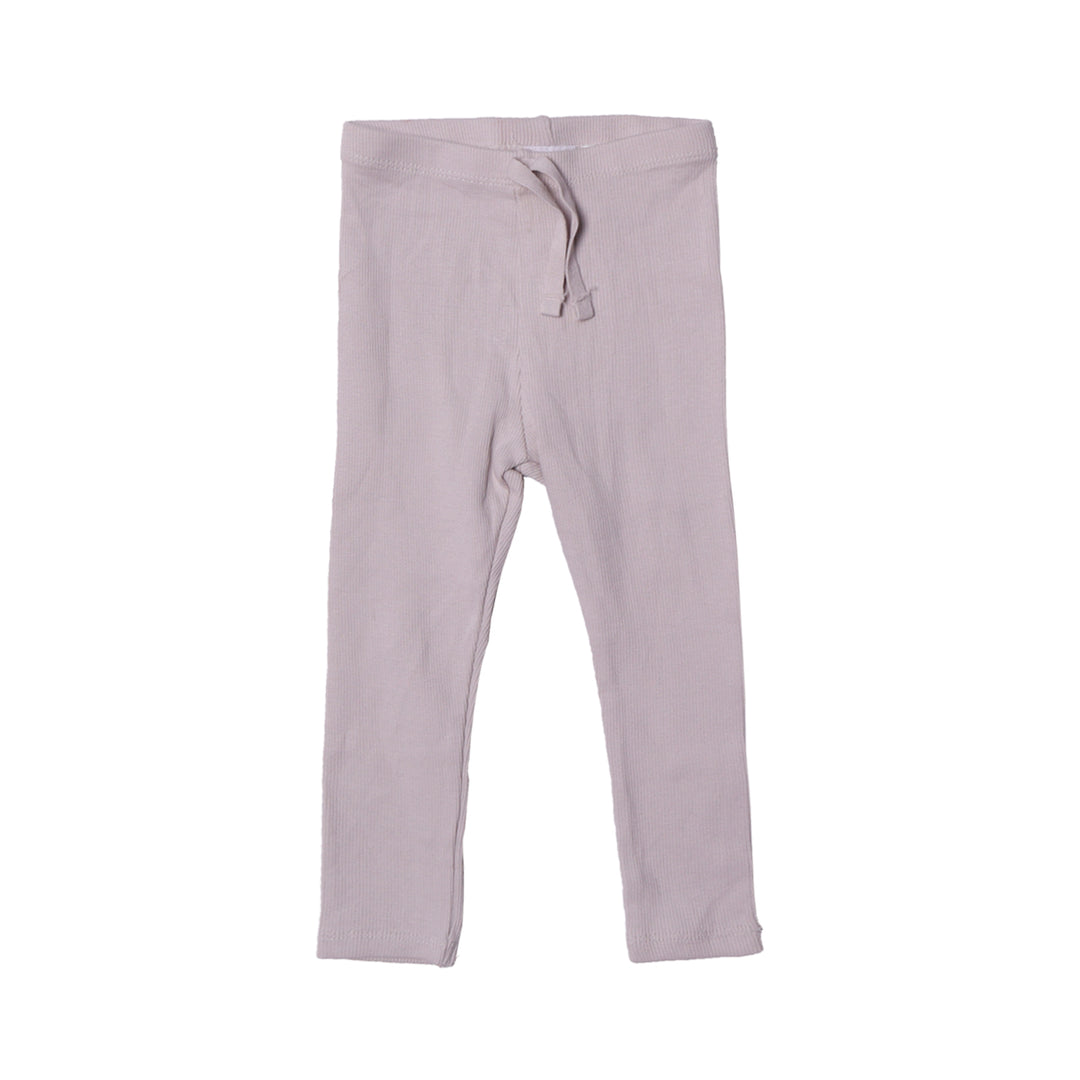 NEW FAWN WITH KNOT RIBBED FABRIC PLAIN PAJAMA TROUSER (MINOR DEFECTION)