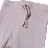 ASH GREY WITH KNOT RIBBED FABRIC PLAIN PAJAMA TROUSER