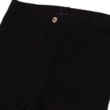 BLACK RIBBED FABRIC PLAIN BACK POCKET PAJAMA (MINOR DEFECTION)