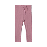 SALMON PINK WITH KNOT RIBBED FABRIC PLAIN PAJAMA TROUSER