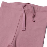 SALMON PINK WITH KNOT RIBBED FABRIC PLAIN PAJAMA TROUSER