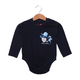 NAVY BLUE SEA HORSE & FISH PRINTED FULL SLEEVES HALF BODY ROMPER