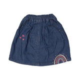 DARK BLUE WITH PINK STARS DENIM SKIRT FOR GIRLS