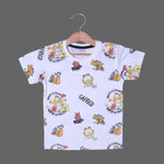 Load image into Gallery viewer, WHITE GARFIELD PRINTED HALF SLEEVES T-SHIRT FOR BOYS
