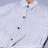 WHITE THIN BLUE STRIPES TROUSER & SHIRTS FOR GIRLS