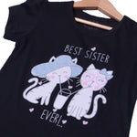Load image into Gallery viewer, BLACK &amp; BLACK BEST SISTER EVER PRINTED T-SHIRT TOP FOR GIRLS
