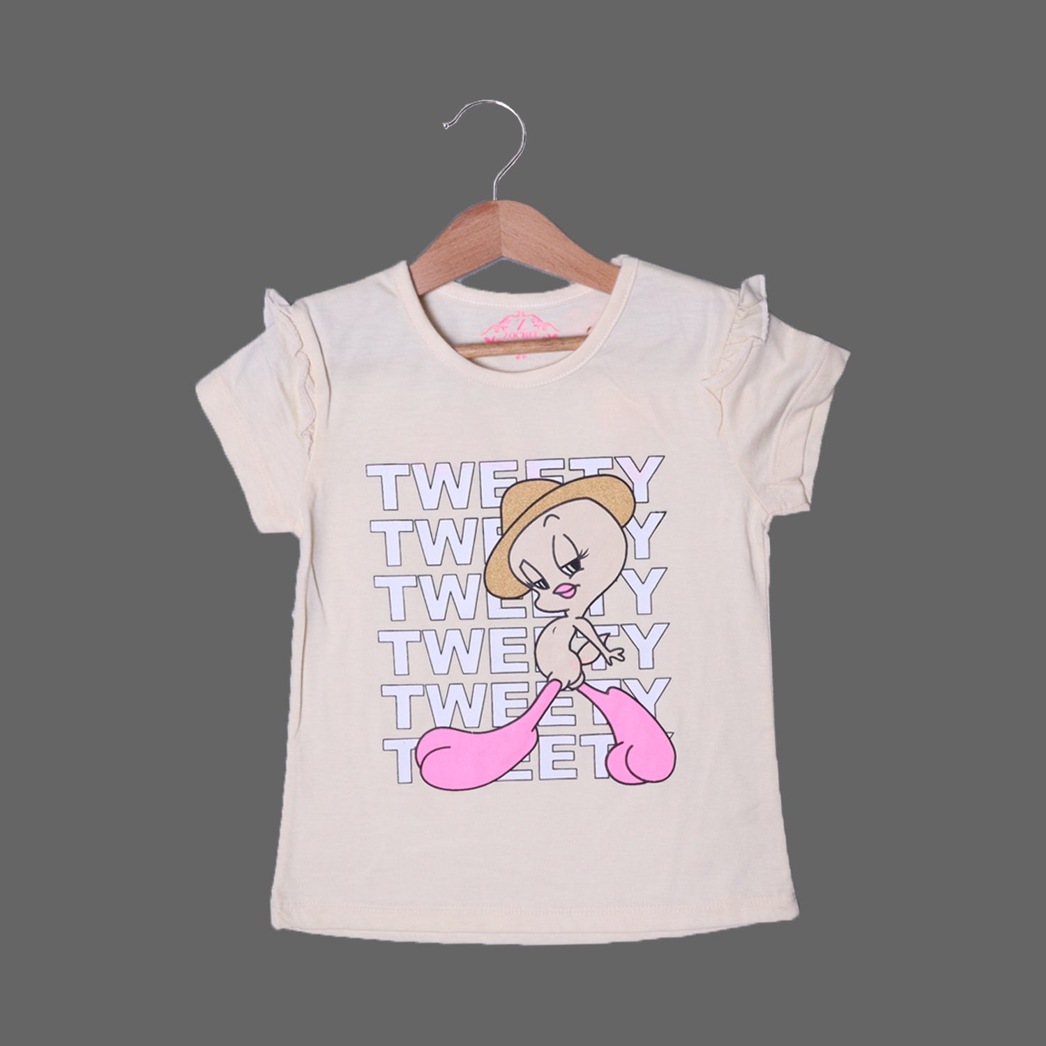 LIME TWEETY PRINTED T-SHIRT TOP FOR GIRLS Secondary image