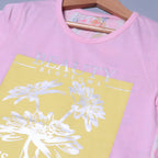 BABY PINK BEAUTY BLOSSOMS PRINTED T-SHIRT TOP FOR GIRLS