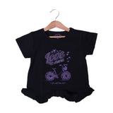 BLACK LOVE MENU PRINTED T-SHIRT TOP FOR GIRLS