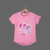 NEW PINK HAPPY WEEKEND PRINTED T-SHIRT TOP FOR GIRLS