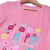 NEW PINK HAPPY WEEKEND PRINTED T-SHIRT TOP FOR GIRLS