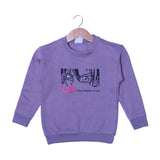 DARK PURPLE THE POWER IS ON PRINTED SWEATSHIRT