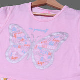 PINK IN YOURSELF BUTTERFLY PRINTED T-SHIRT TOP FOR GIRLS