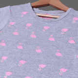 HAZEL GREY SWANS PRINTED T-SHIRT TOP FOR GIRLS