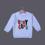 Load image into Gallery viewer, ASH WHITE BABY CLUB EMBROIDERED FLEECE FABRIC SWEATSHIRT
