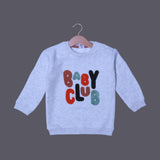 ASH WHITE BABY CLUB EMBROIDERED FLEECE FABRIC SWEATSHIRT