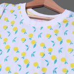 Load image into Gallery viewer, WHITE WITH YELLOW LEMON PRINTED T-SHIRT TOP FOR GIRLS

