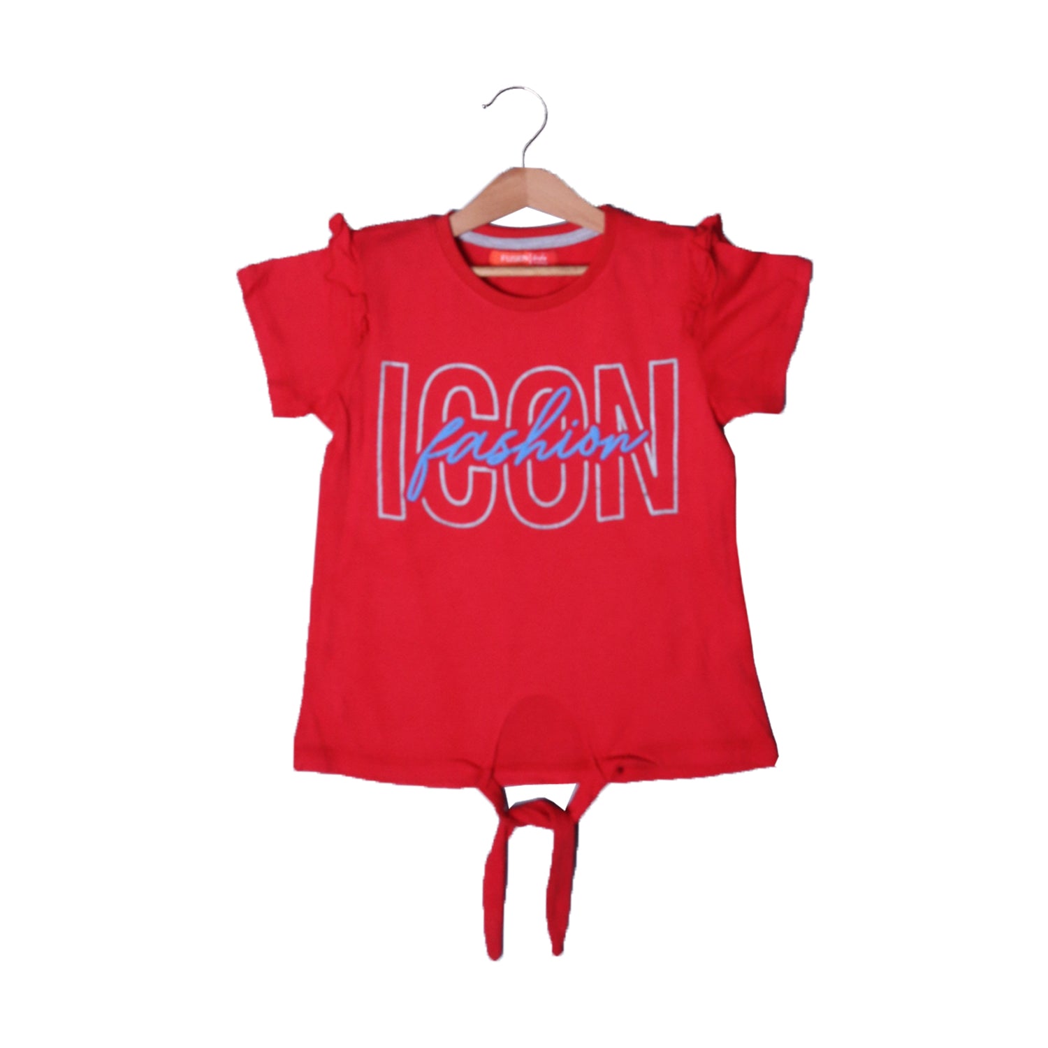 RED FASHION ICON PRINTED T-SHIRT TOP FOR GIRLS Secondary image